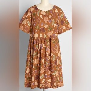 All the Fall Things Babydoll Dress - Brown Harvest / 6 (AU)